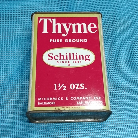 Vintage Schilling Thyme Full Spice Tin - Picture 1 of 6